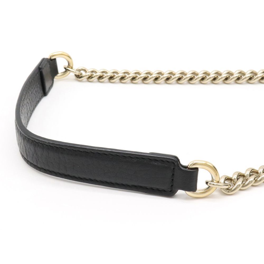 Gucci G Chain Shoulder Shoulder Bag Crossbody Black Outlet Product Gold Hardware View 4